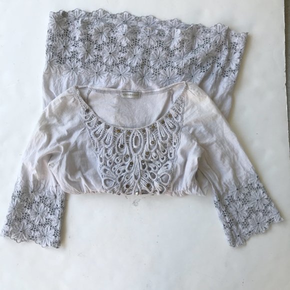 Farinelli Tunic Dress Top Crochet Large Peasant - Picture 8 of 15